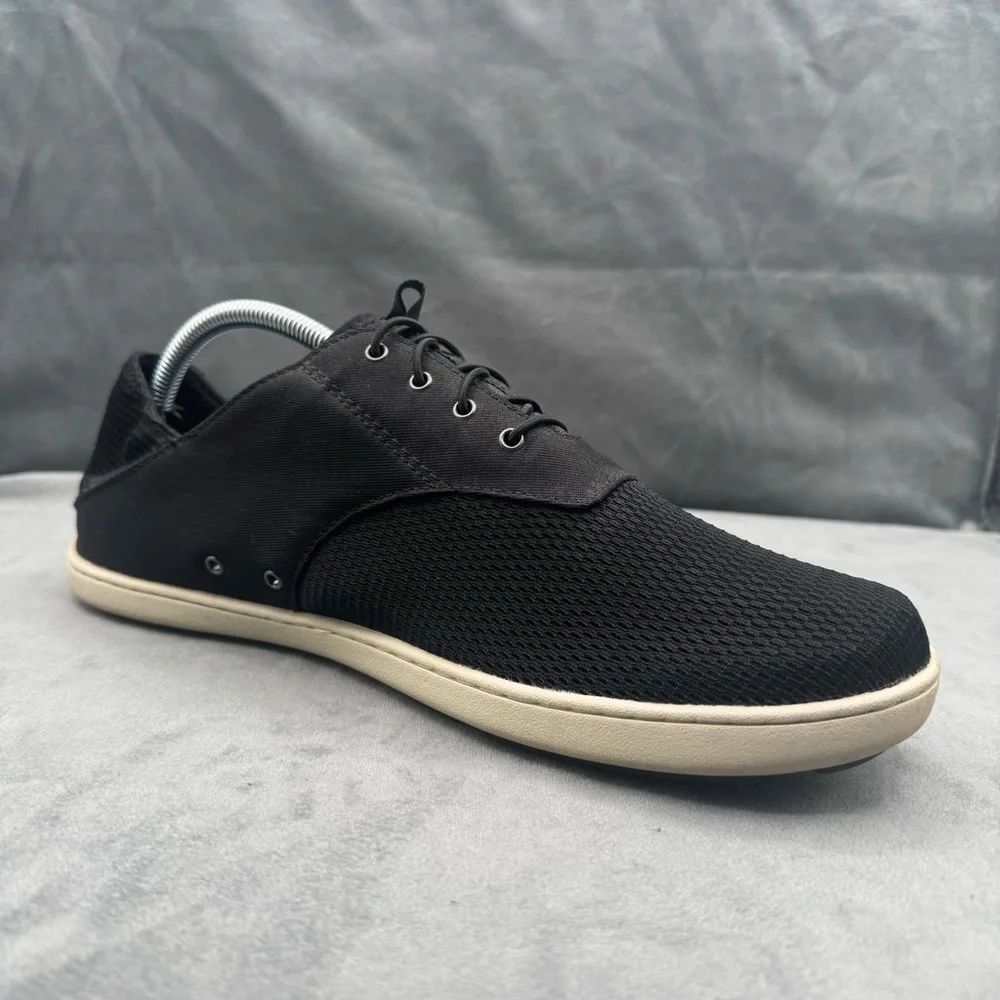 OluKai Nohea Moku Mens Size 10 Black Lace Up‎ Boat Casual Shoes
